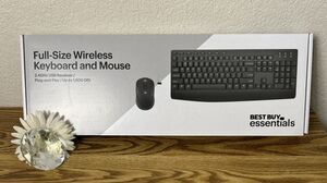 Best Buy Essentials Wireless Keyboard Mouse Nano USB Receiver Lightly Used